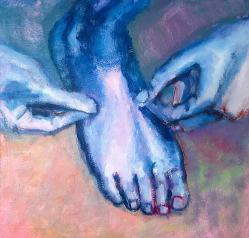 손발 · 캔버스에 아크릴채색 · 30×30cm · 2019