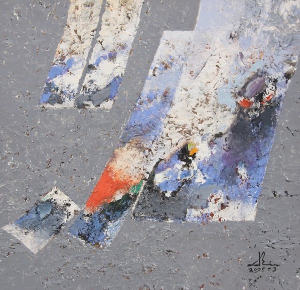 구성 · 캔버스에 유채 · 100X100cm · 2005 · Composition · Oil on canvas