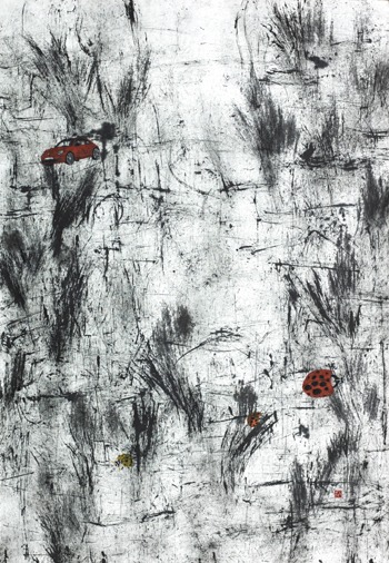 사색 · 한지에 수묵 · 150x210cm