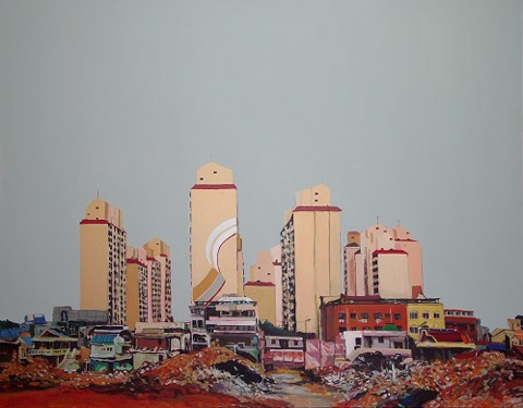 계림동 재개발 · Acrylic on Canvas · 91x116cm · 2019 · Redevelopment in Kyerim · Acrylic on Canvas