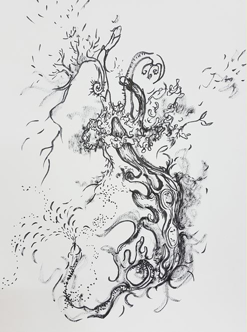 냄새나무 · 종이에 펜 · 41×30cm · 2019