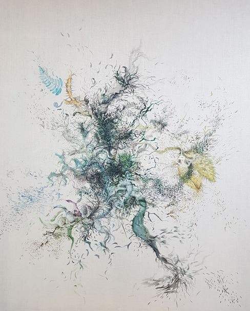 돋아나는 냄새 · 캔버스에 과슈 · 162.2×130.3cm · 2019
