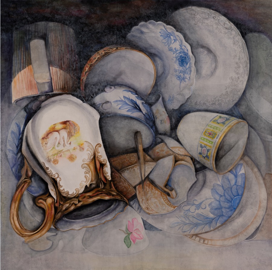 이영현 - 산화(散花) · 장지에 채색 · 80.0x80.0 cm · 2019