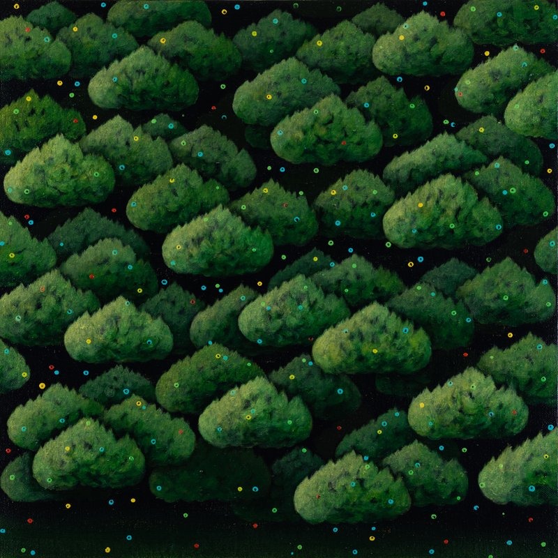 공중부양 · 리넨에 아크릴 · 91x91cm · 2019 · Fly in the air · acrylic on linen