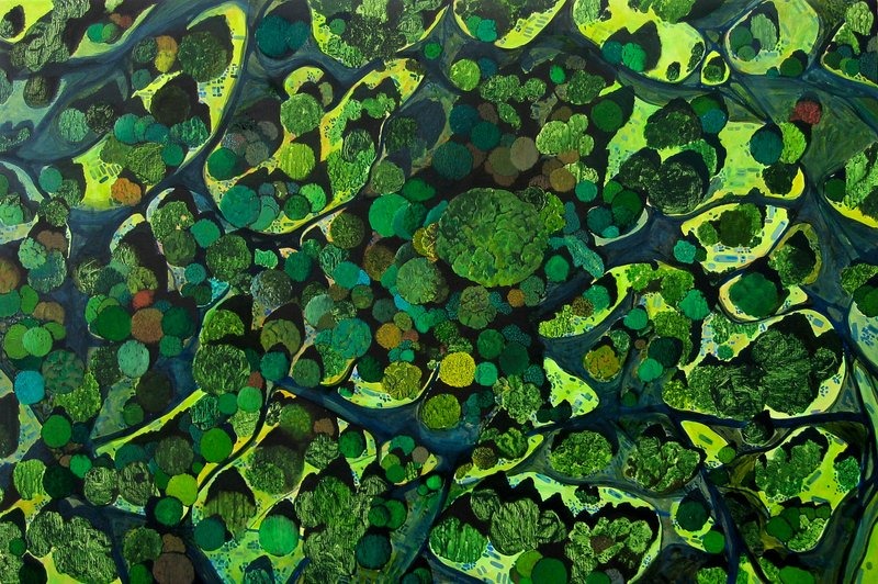 The new town · 캔버스에 아크릴 · 97x145cm · 2009 · The new town · acrylic on canvas