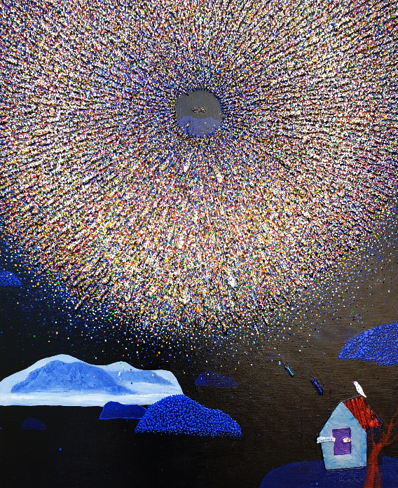 Fiseed1938 · mixed materials on canvas · 90.9 × 72.7 cm · 2019 · Fiseed1938 · mixed materials on canvas