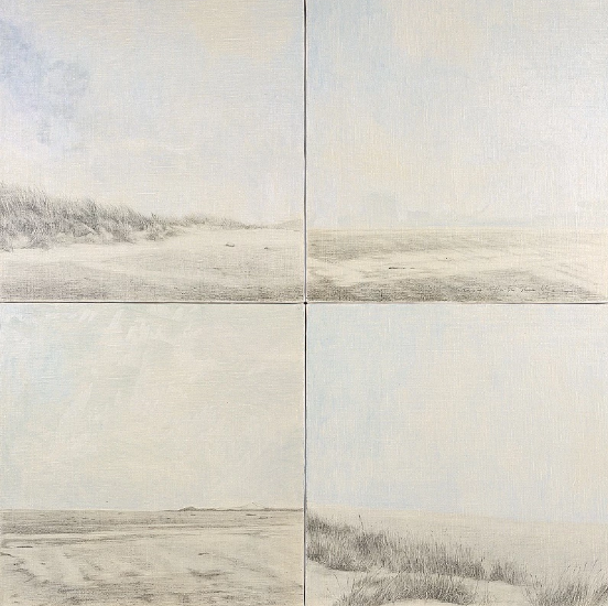 詩 · oil pencil on canvas · 40x40cm x 4pieces · 2004 · Poem · oil pencil on canvas