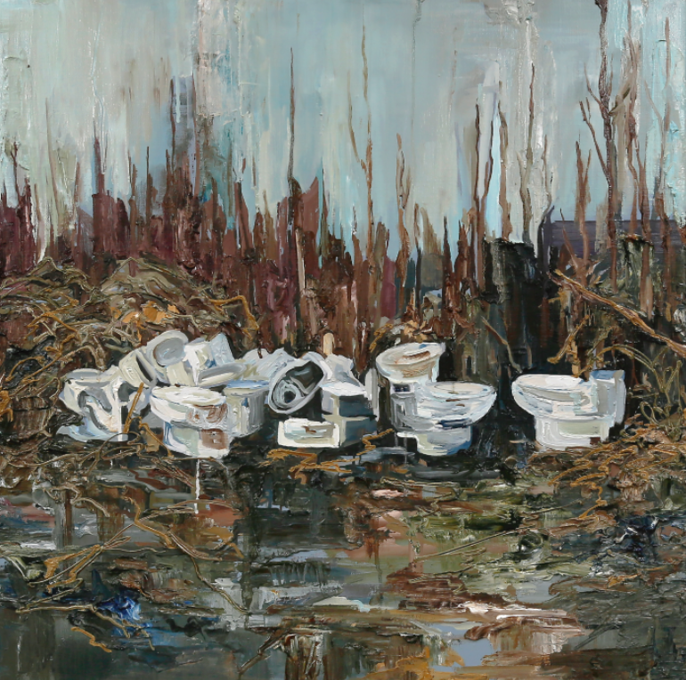 김소라 - 방치된 안락처 2 · oil on canvas · 72.5x72.5cm · 2019 · Neglected comfort 2 · oil on canvas