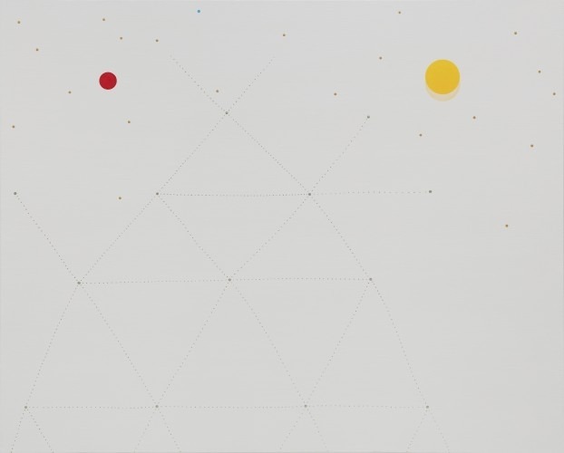 해와 달 사이 세상 · 캔버스에 안료 · 162x130 cm · 2019 · World between the sun and moon