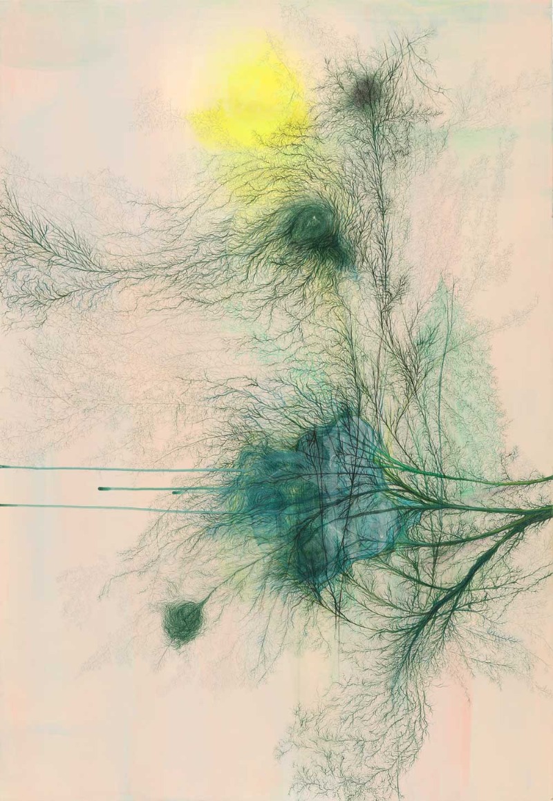 Far from everything else · Colored pencil and acrylic on paper · 112x77cm · 2019 · Far from everything else · Colored pencil and acrylic on paper