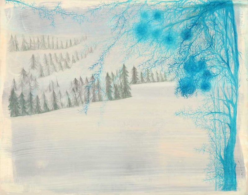 풍경 · Colored pencil and acrylic on paper · 27.5x35cm · 2019 · Landscape · Colored pencil and acrylic on paper