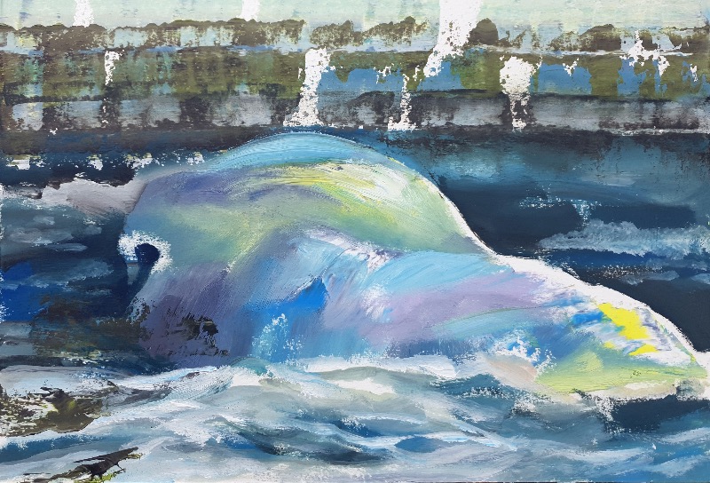 고래 · oil on paper · 25.5x36cm · 2019 · Whale · oil on paper