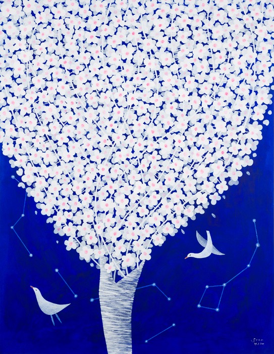 사색의정원-꿈을꾸다 · Mixed media on canvas · 145.5x112cm · Garden of Meditation · Mixed media on canvas