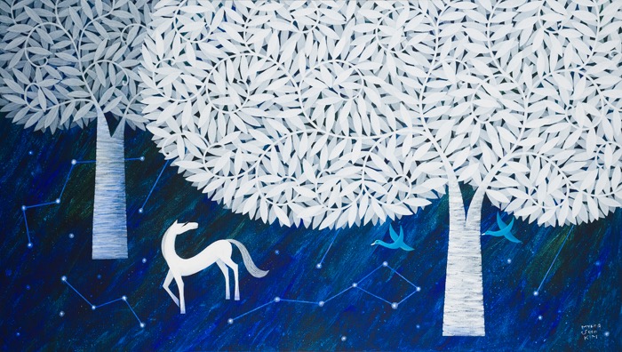 사색의정원-꿈을꾸다 · Mixed media on canvas · 97x162cm · Garden of Meditation · Mixed media on canvas
