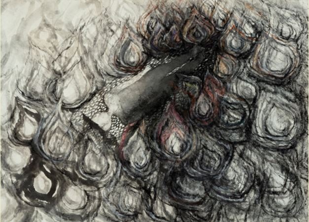 작가를 찾는 등장인물 · 한지에 수묵, 목탄 외 · 47×63cm · 2018 · Character in search of an Author
