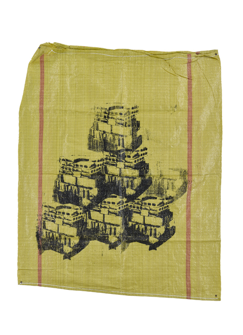 강원도 고성군 죽왕면 곡실평길 330 #3 · 마대에 실크스크린 · 120×98cm · 2019 · 330, Goksilpyeong-gil, Jugwang-myeon, Goseong-gun, Gangwon-do, Republic of Korea #3