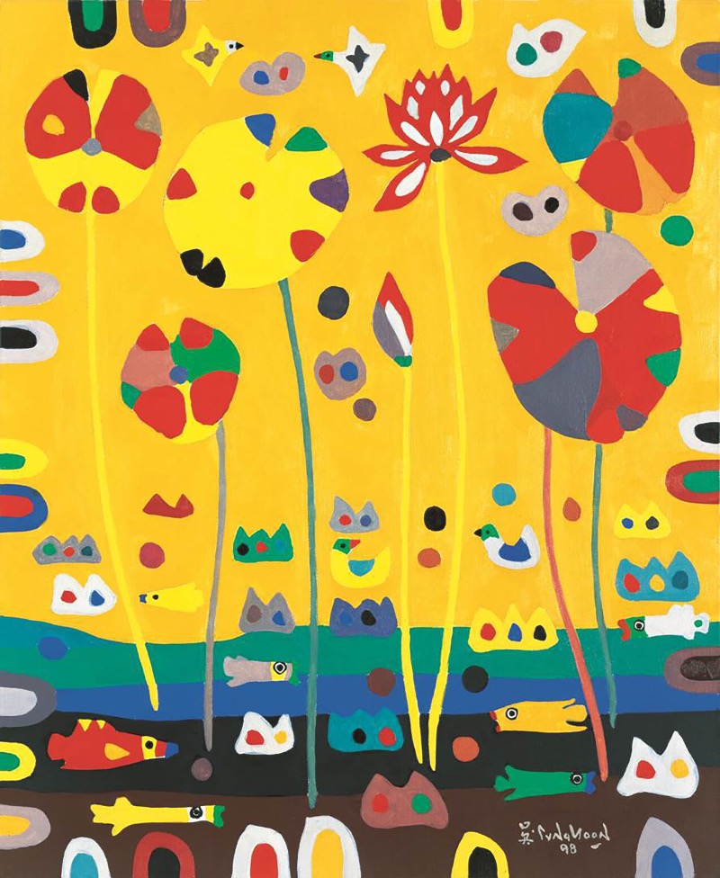 오승윤_노란 연꽃 · silkscreen on paper · 57x47cm · 2004 · Yellow lotus · silkscreen on paper