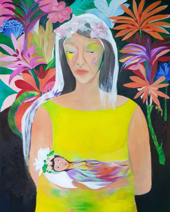 어느 여인의 회상 · Oil on canvas · 130 x 162cm · Memory of a woman · Oil on canvas