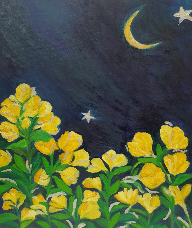 달맞이꽃 · Oil on canvas · 45 x 53cm · Evening primrose · Oil on canvas