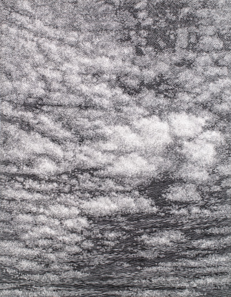 공기와 꿈 · 캔버스에 염색한지, 한지 · 116.7x91cm · 2019 · The air and the dream · colored Korean paper on canvas