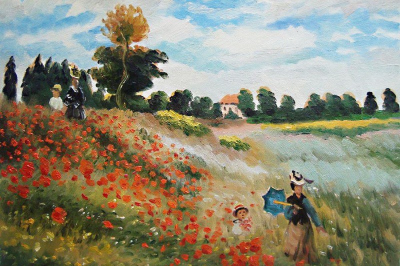 양귀비 들판 · 캔버스에 유채 · 50x65cm · 1873 · poppy field · oil on canvas