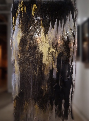 박다은 - 마주하다 · Mixed Media on Mirror · 65x40cm · 2019 · Mixed Media on Mirror