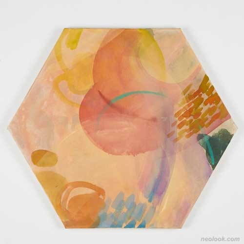 An opaque body · 비단을 배접한 캔버스에 혼합재료 · Hexagon 30cm · 2019 · An opaque body · Mixed Materials On Silk-Lined Canvas