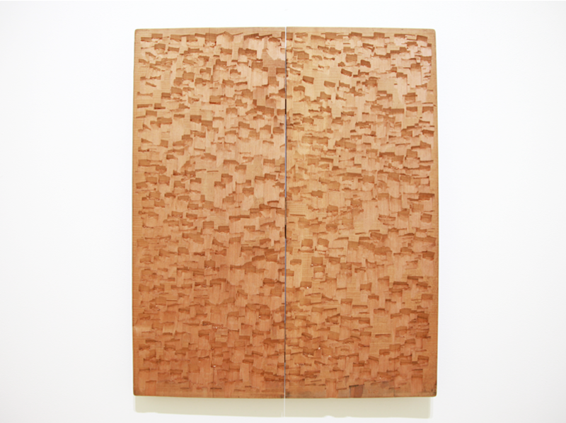 쪼으기 · 나무에 조각 · 102x84x2.5cm · 1973