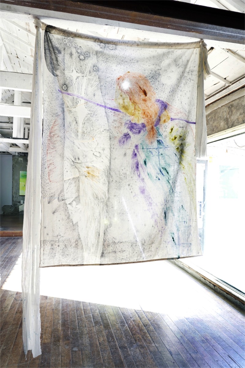 김도연, 어둠이 말하게 하라, 2019, 천에 유화, 172x128cm, Photo by 이민지 ⓒ아트 스페이스 풀