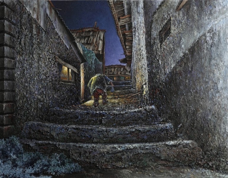 나의 아버지 · Mixed media oldwood on canvas · 116x98cm · 2009 · My Father · Mixed media oldwood on canvas