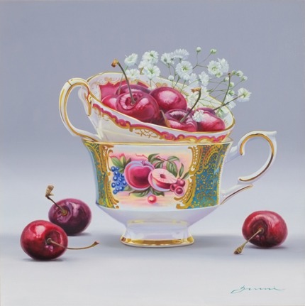 다화 · 캔버스에 유채 · 60.6x60.6cm · 2019 · Talking Over Tea · Oil on Canvas