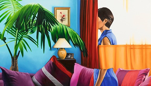 야자수 · oil on linen · 112cmx193.9cm · 2019 · Palm Trees · oil on linen