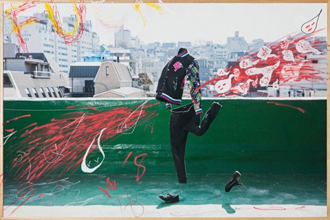 His space 그의 공간 · Acrylic Paint Markers on Printed Canvas · 130x87cm · 2020 · His space · Acrylic Paint Markers on Printed Canvas