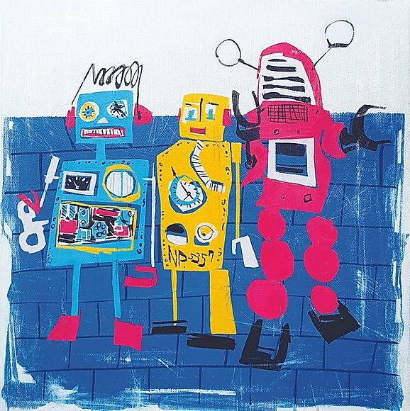 Tin toys serise 07 · 캔버스에 아크릴 · 32x32cm · 2019 · Tin toys serise 07 · Acrylic on canvas