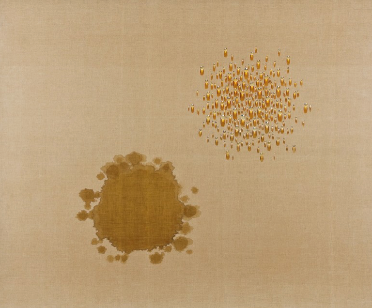 김창열-물방울 · 마대에 유채 · 181x227.2cm · 1983-2000