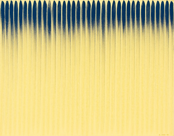 이우환-From Line No 790265 · Mineral Pigment on Canvas · 91.2x117.3cm · 1978