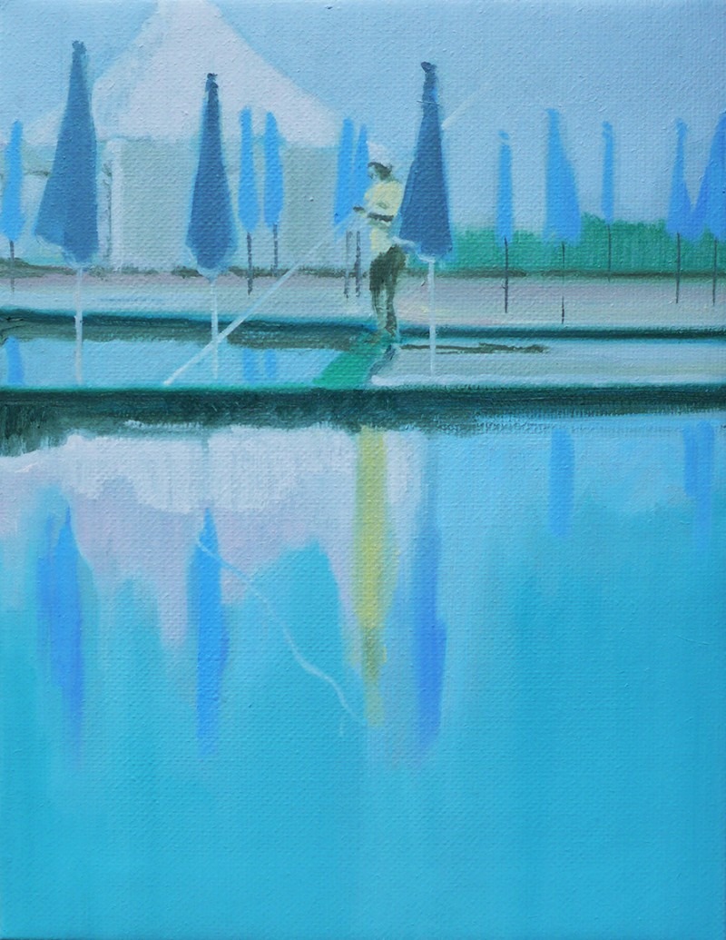 노충현_여름의 파라솔 · oil on canvas · 46 X 38cm · 2020 · summer parasol · oil on canvas