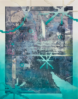 정희민,<밤의방문자들> · 캔버스에아크릴릭,겔미디움 · 117 x 91 cm · 2020