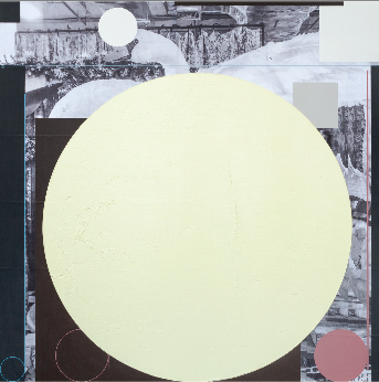 이희준,<A Swan> · 캔버스에 아크릴과 포토콜라주 · 160 x 160 cm · 2020 · A Swan