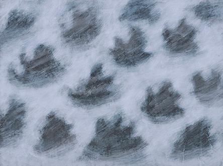 견뎌내는 시간들 [191206A] · 한지에 먹, 아크릴채색 · 65×89cm · 2019 · Enduring time [191206A]