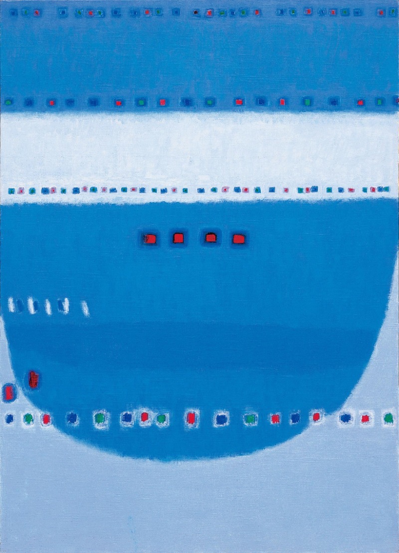 Kim Whanki, Echo of Morning 04–VIII–65 · Oil on canvas · 177×126.5 cm · [출처] 갤러리현대 - 홈페이지 · Kim Whanki, Echo of Morning 04–VIII–65 · Oil on canvas