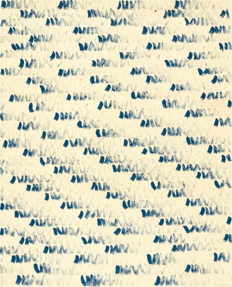Lee Ufan, From Point · Oil and mineral pigment on canvas · 227.3 X 181.8 cm · [출처] 갤러리현대 - 홈페이지 · Lee Ufan, From Point · Oil and mineral pigment on canvas