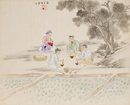 기산 김준근 <농부밥먹고> (농부 밥 먹고) · 독일 MARKK 소장 · 1890's