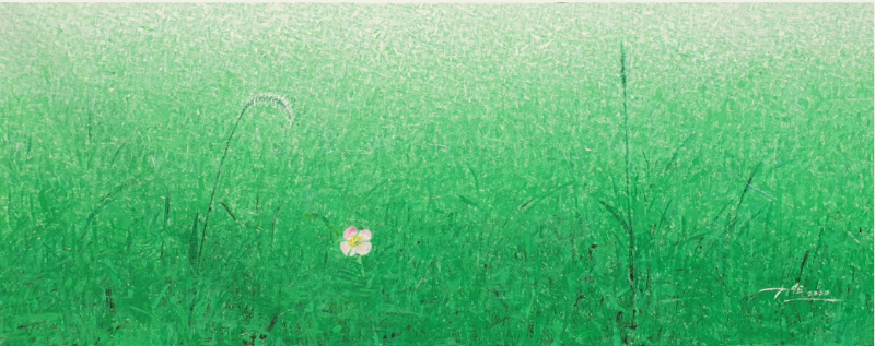 김창태 - 그곳에 · Acrylic on hanji · 104x42cm · Acrylic on hanji