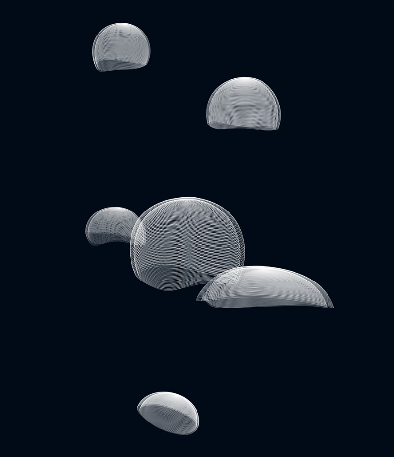 김명성_Jellyfishes · mixed media · 가변설치 · 2020 · Jellyfishes · mixed media