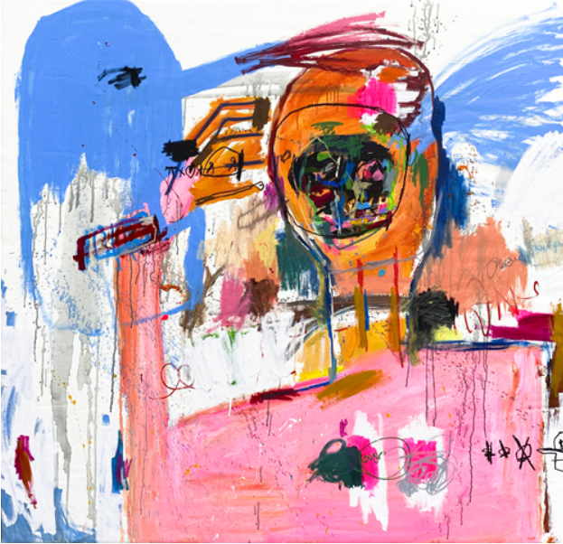 Stress · acrylic, oil pastel on canvas · 140.4 x 140.9 cm · 2020, [출처] 갤러리 룩스 홈페이지 · Stress · acrylic, oil pastel on canvas