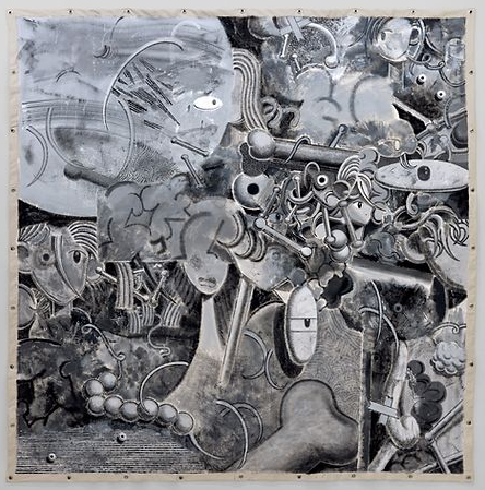 Fragments · Acrylic on canvas · 214 x 214 cm · 2020