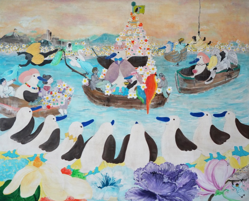 윤정원, 쾌락의 노래 ll · Acrylic on canvas · 130x180cm · 2020 · Acrylic on canvas