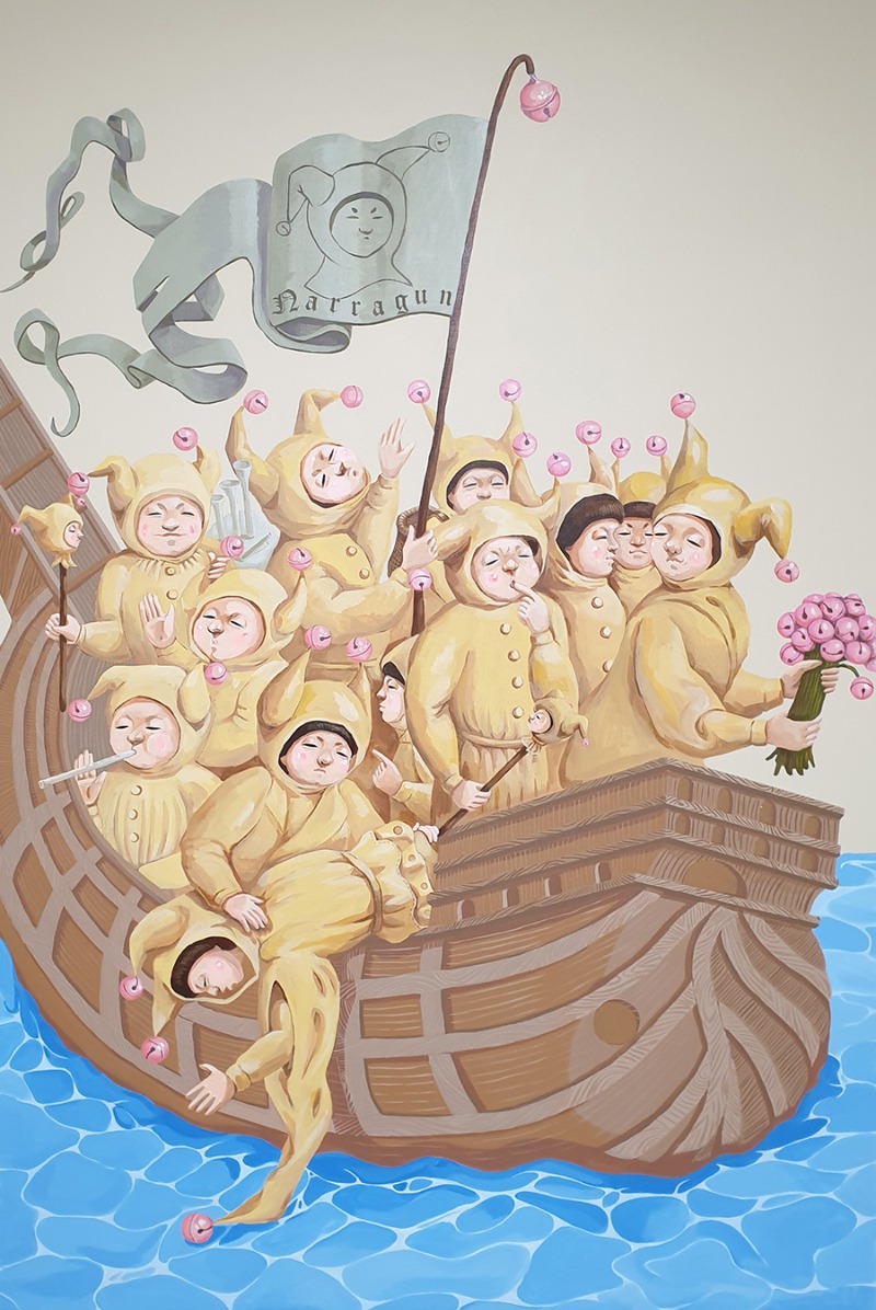 바보들의 배 · 캔버스 위에 아크릴 채색 · 145.5X97cm · 2020 · The Ship of Fools