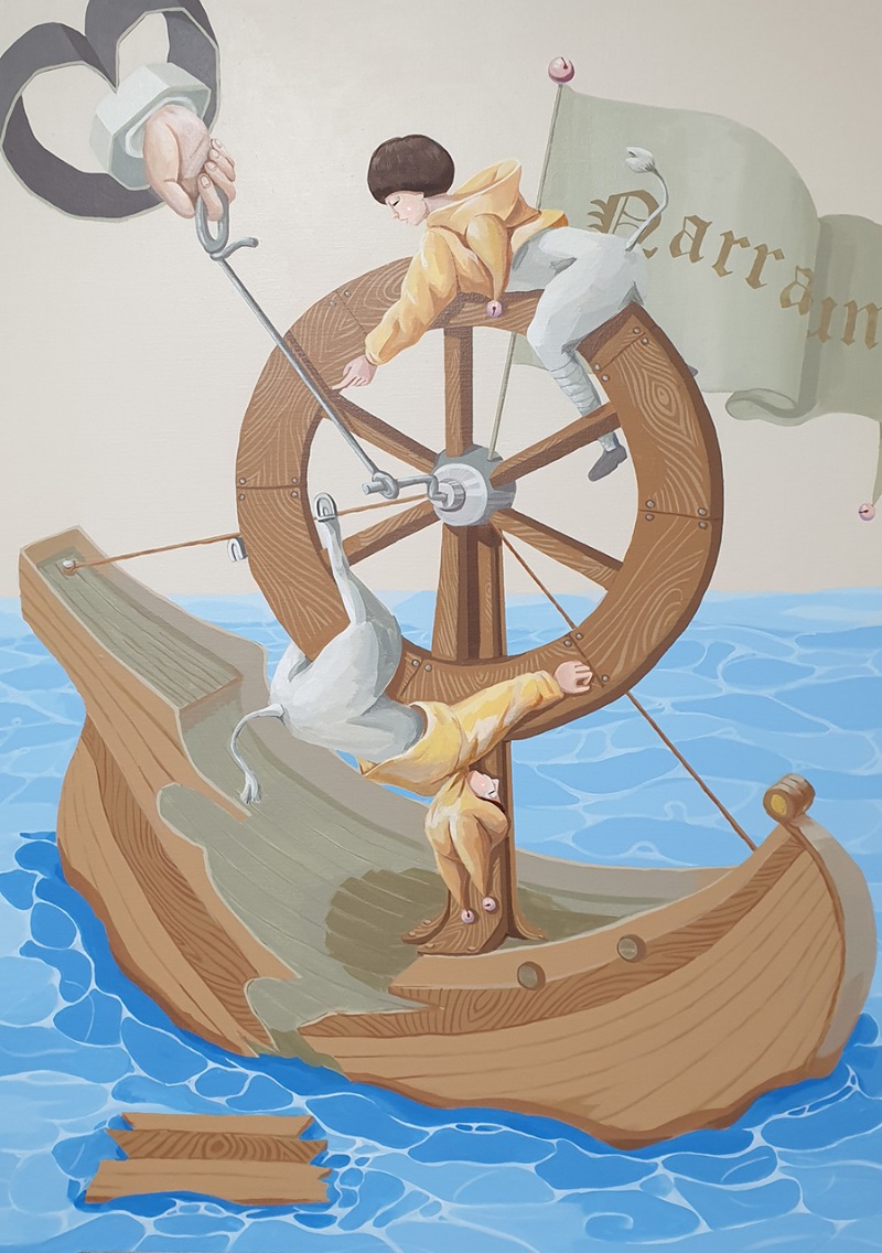 신을 믿지 못하는 바보 · 캔버스 위에 아크릴 채색 · 90.9x65.1cm · 2020 · a fool who doesnt belive in God